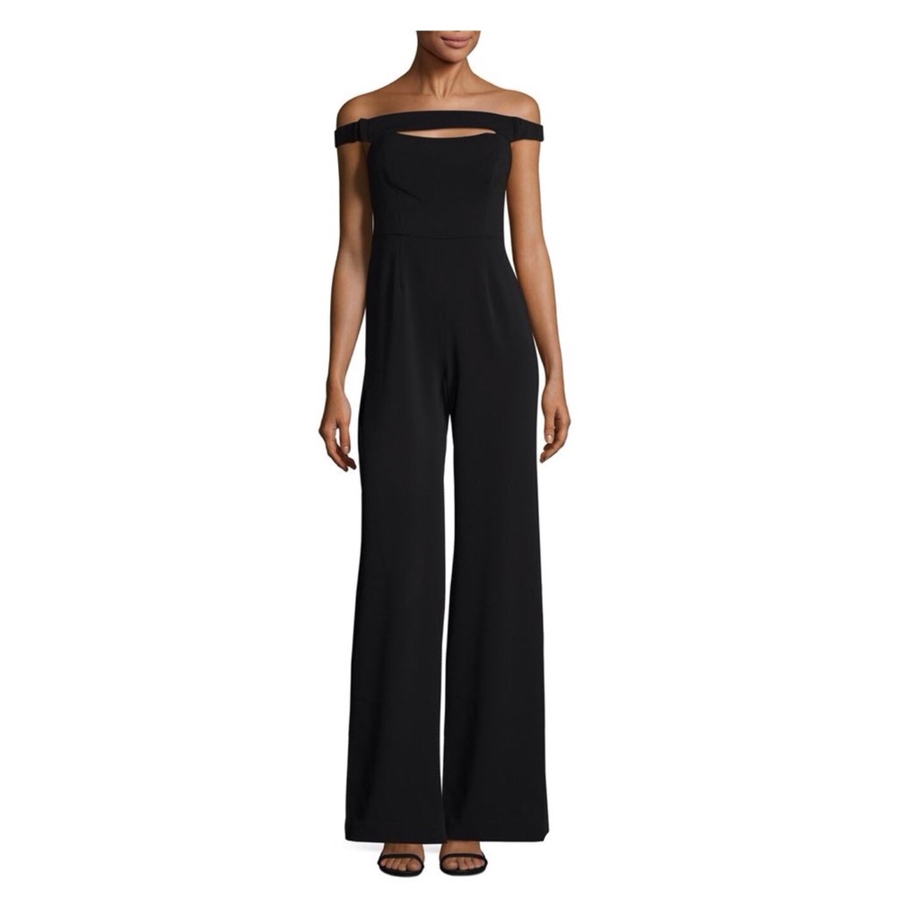 JAYGODFREY Guy Black Off-Shoulder Jumpsuit Size 6
